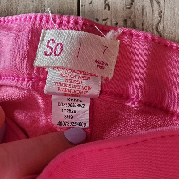 NWT SO Ultimate Stretch Pull On Jegging Girls Size 7 Pink Splash - Picture 3 of 16